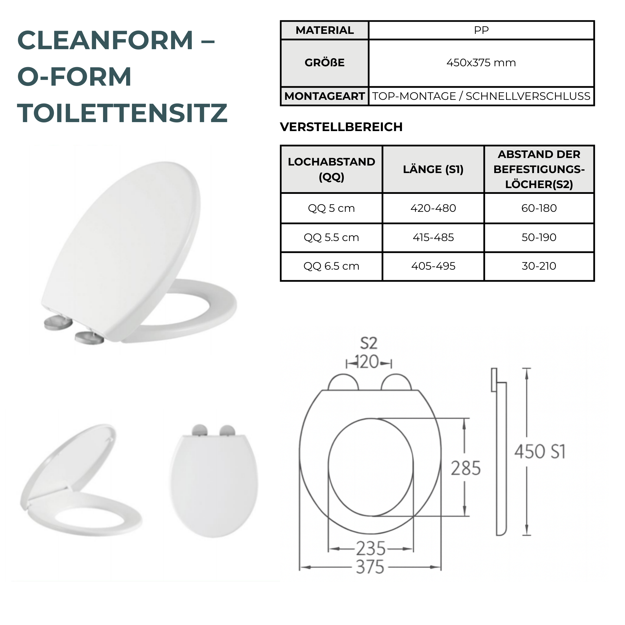 CLEANFORM – O-FORM TOILET SEAT - Luxeart