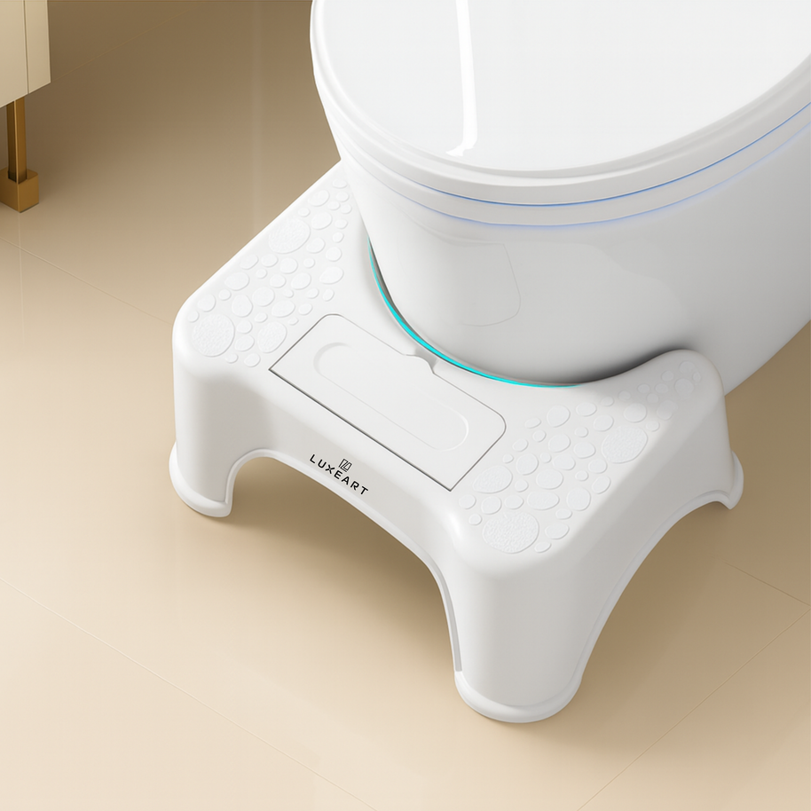 STEP SMART – NON-SLIP TOILET STOOL WITH PHONE SLOT - Luxeart