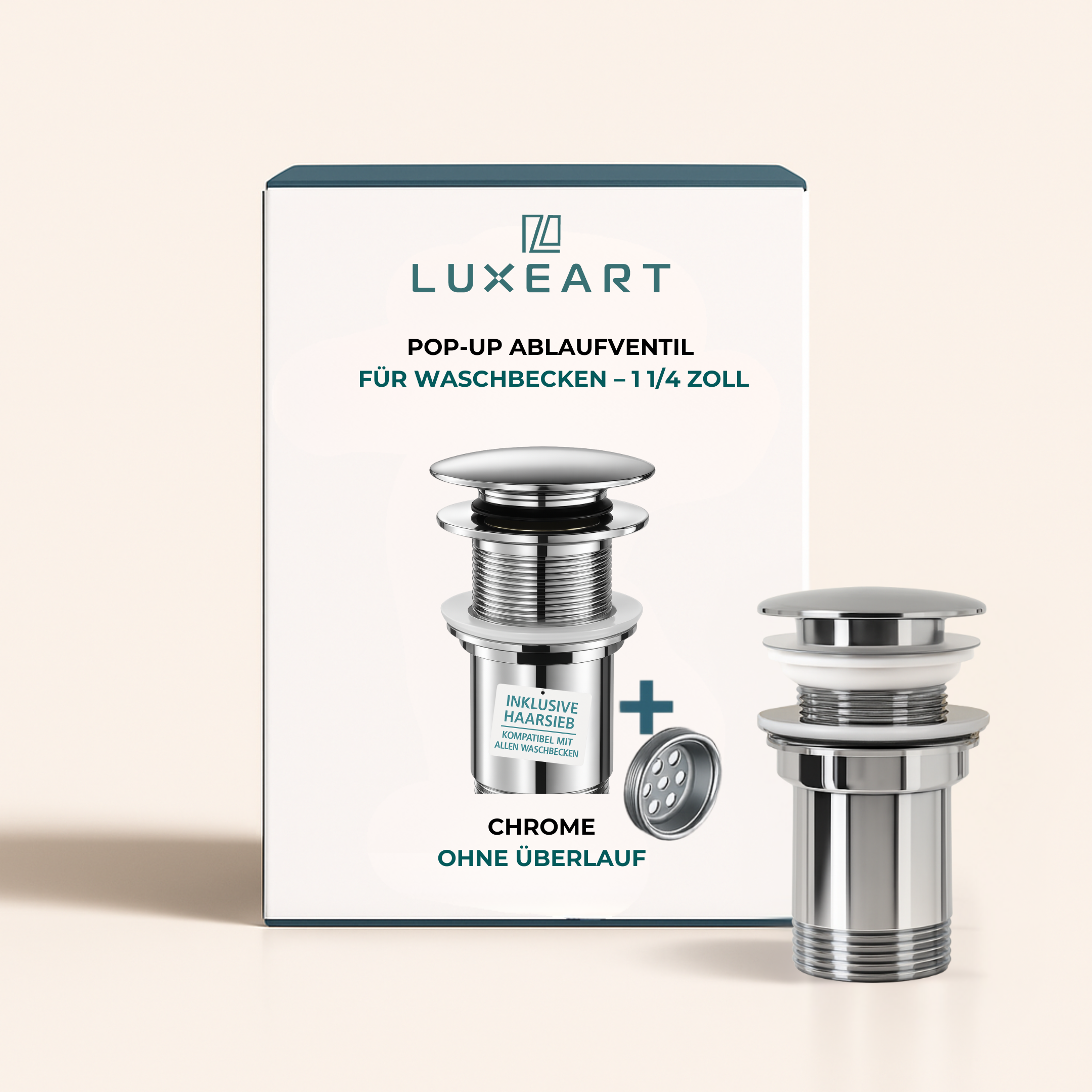 POP-UP DRAIN — WITH & WITHOUT OVERFLOW - Luxeart
