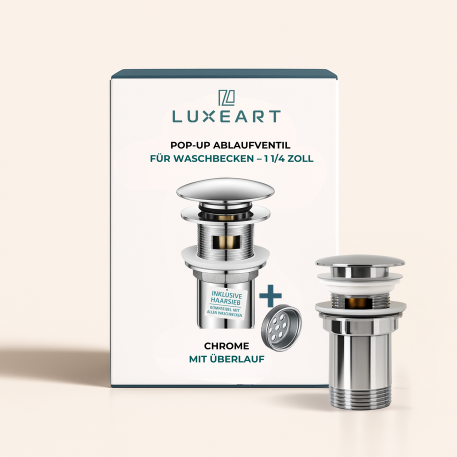 POP-UP DRAIN — WITH & WITHOUT OVERFLOW - Luxeart