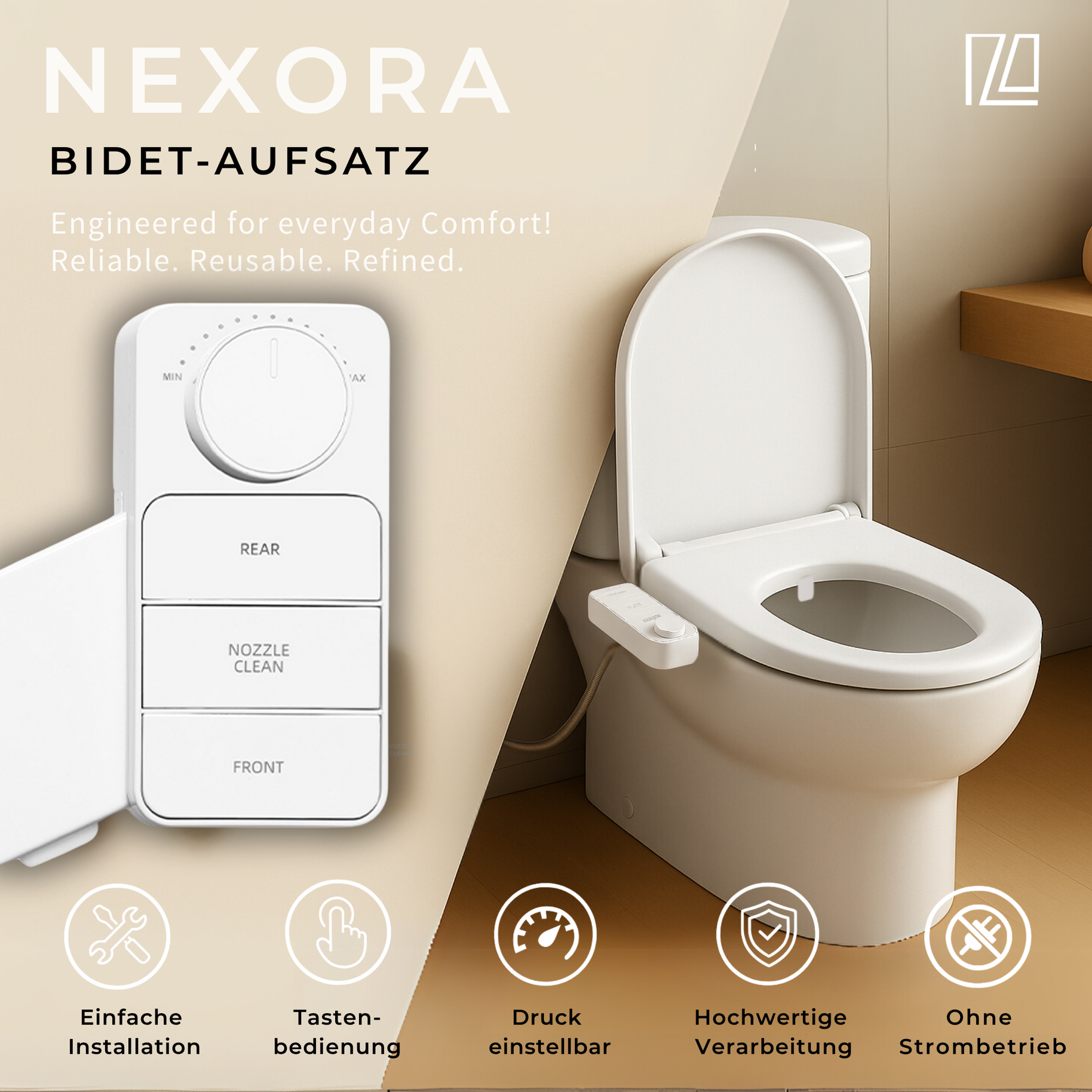 NEXORA retractable nozzles and water pressure control
