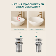 POP-UP DRAIN — WITH & WITHOUT OVERFLOW - Luxeart