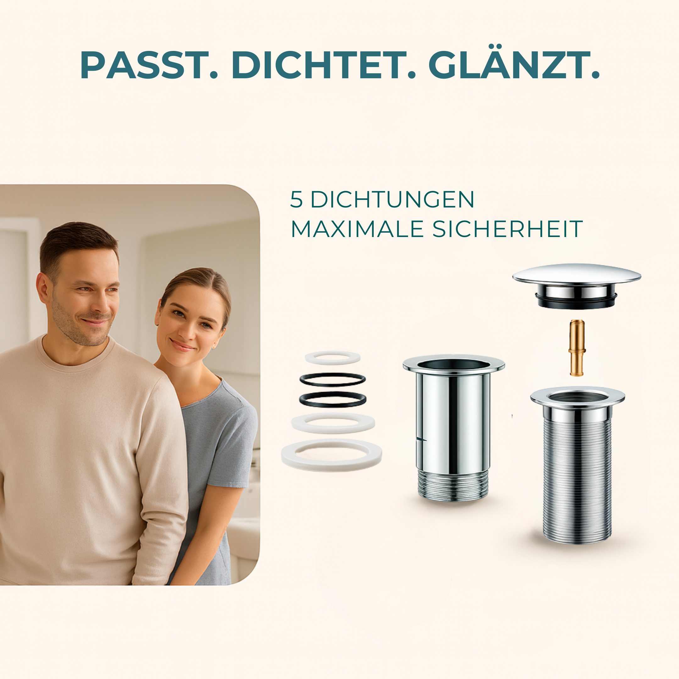 POP-UP DRAIN — WITH & WITHOUT OVERFLOW - Luxeart