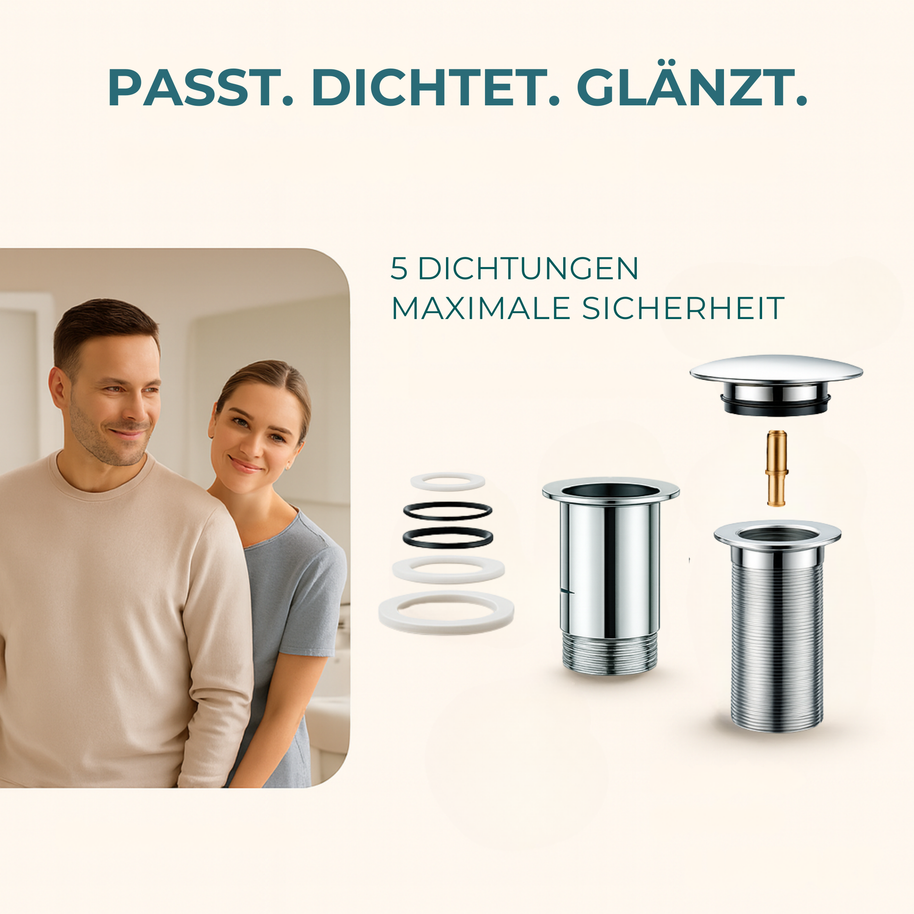 POP-UP DRAIN — WITH & WITHOUT OVERFLOW - Luxeart