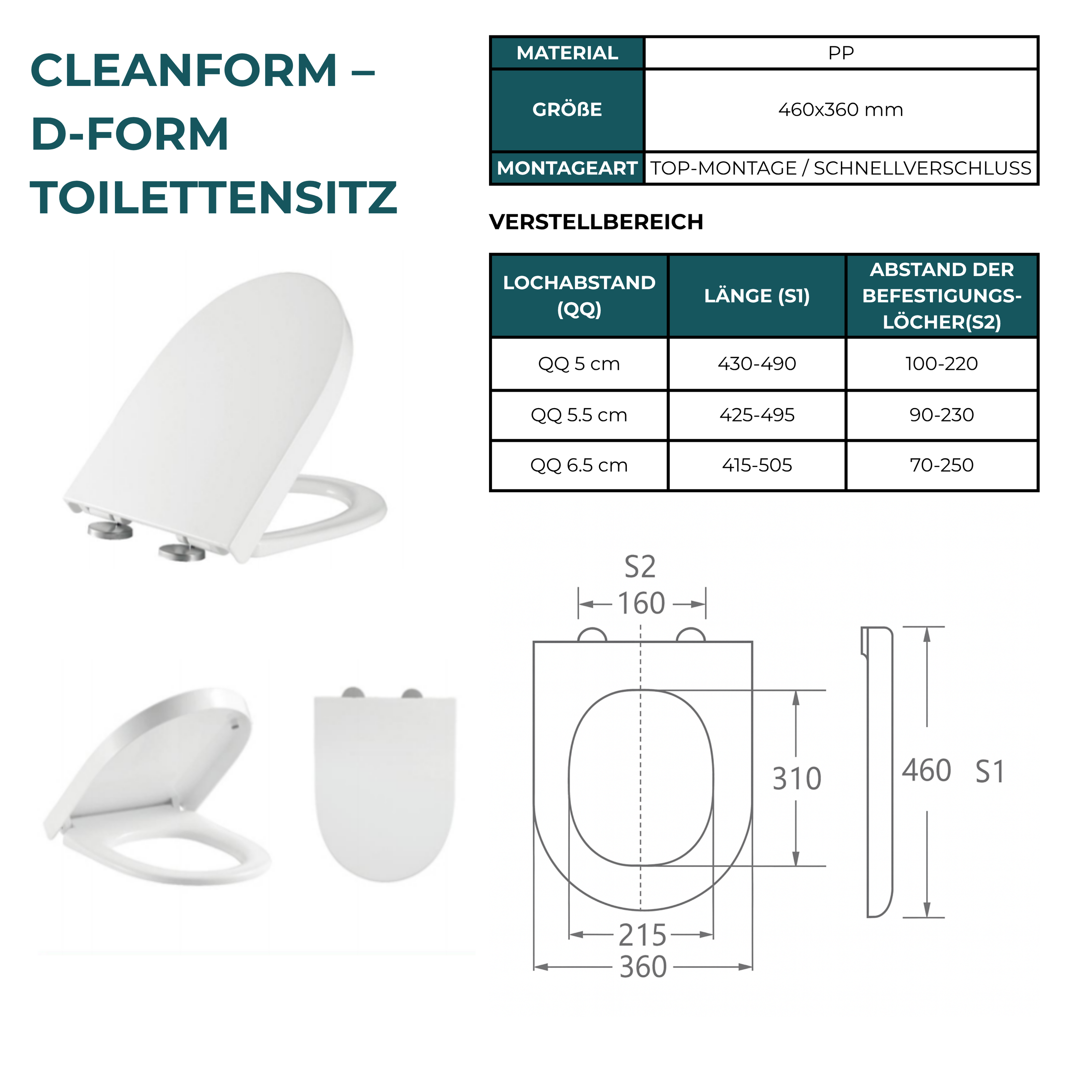 CLEANFORM – D-FORM TOILET SEAT - Luxeart