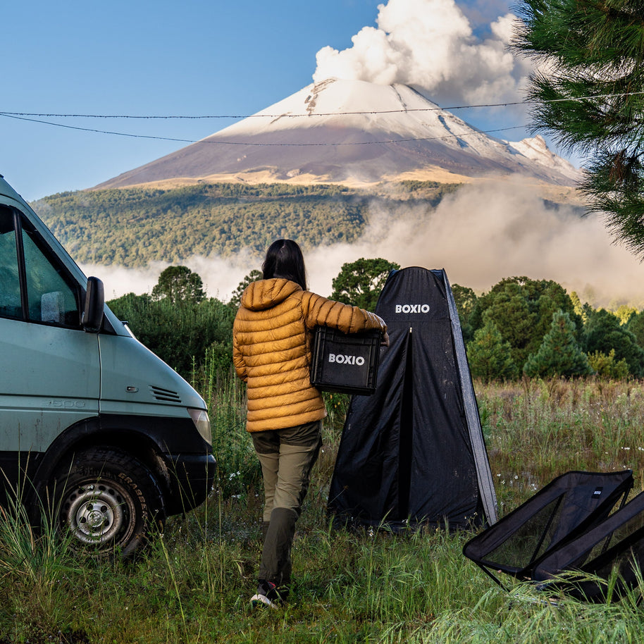 LUXEART X BOXIO SANITARY PLUS  | Mobile bathroom with TENT - Luxeart