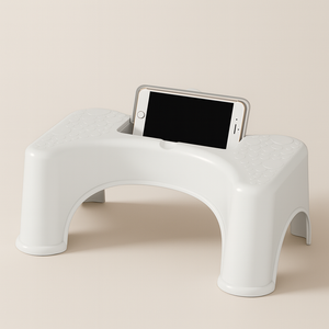 STEP SMART – NON-SLIP TOILET STOOL WITH PHONE SLOT - Luxeart