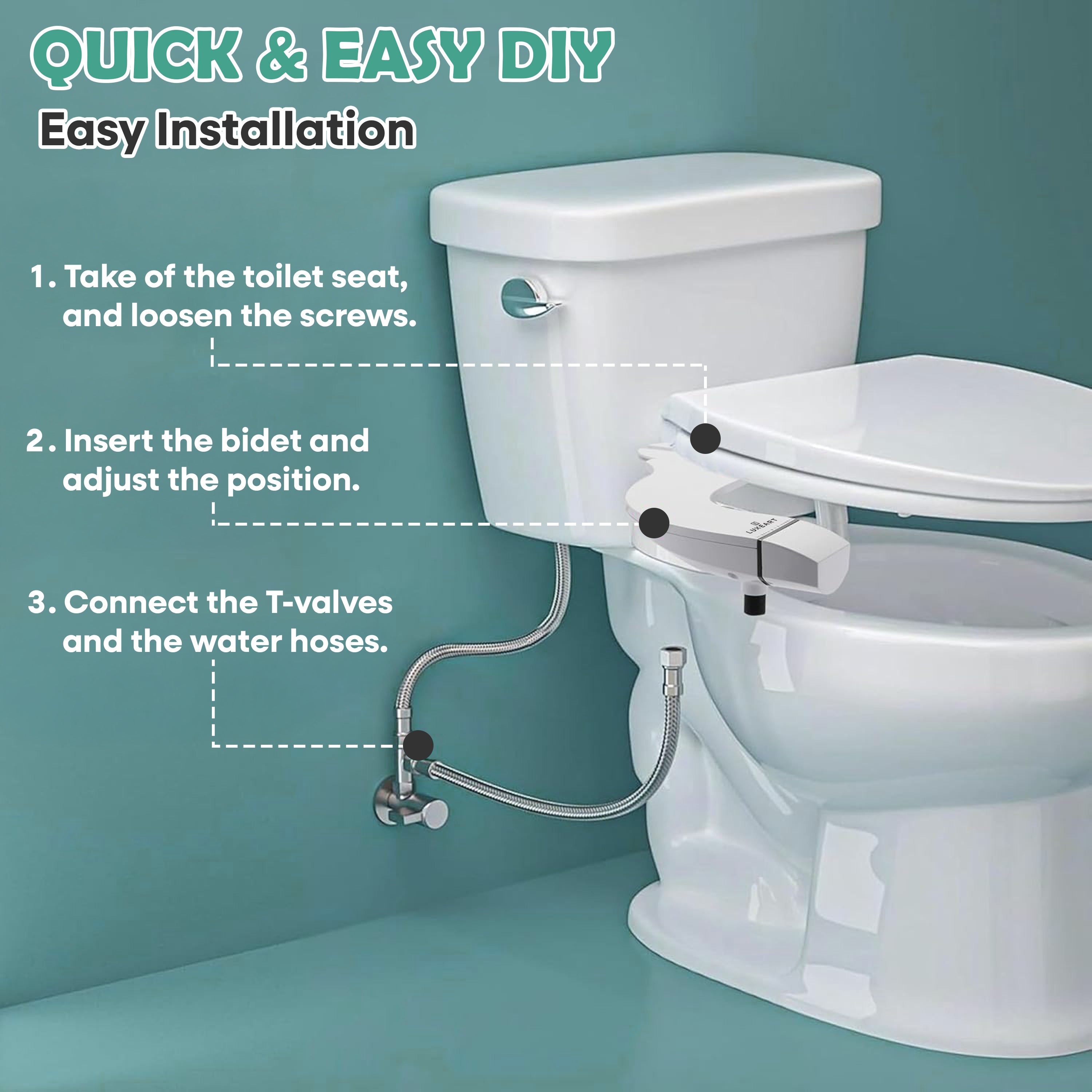 Modern Non Electric Japanese Toilet Bidet Sprayer Attachment - Luxeart